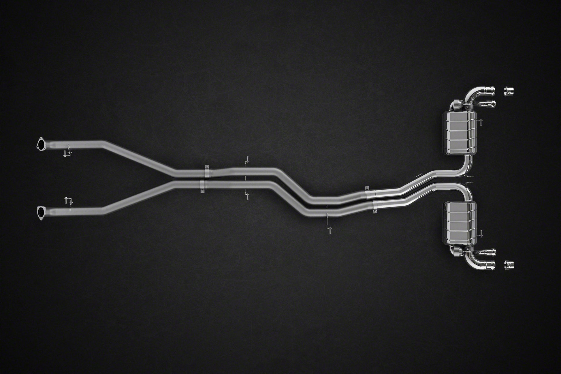 Capristo 02BE09803001 Bentley Bentayga (W12) Valved Exhaust with Cat and Middle Silencer Spare Pipes (CES3) 