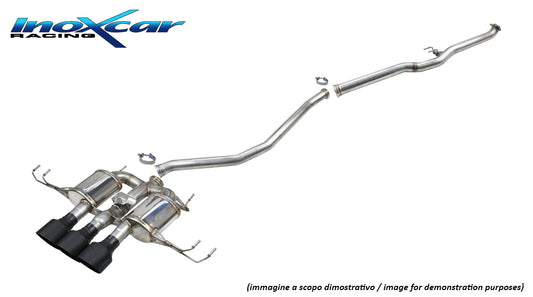 InoXcar CATBACK.HOCI.14.114CBLACK Honda Civic FL5 Direct Central Pipe + Rear Silencer With Central En Pipe 3 X Diam. 114 Racing Black Ceramic + Valve Assembly With Original Electric Engine 1 | ML Performance UK Car Parts