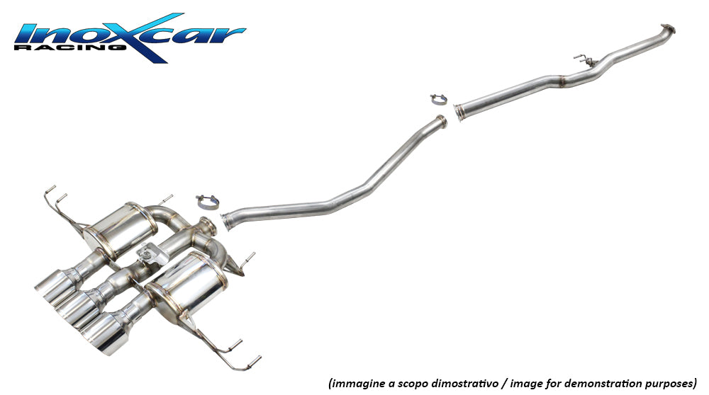 InoXcar CATBACK.HOCI.11.114R Honda Civic FL5 Direct Central Pipe + Rear Silencer With Central En Pipe 3 X Diam. 114 Racing + Valve Assembly With Original Electric Engine 1 | ML Performance UK Car Parts