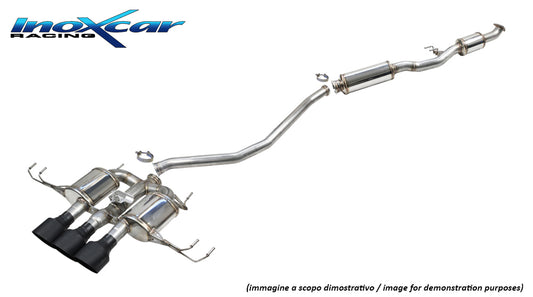 InoXcar CATBACK.HOCI.13.114CBLACK Honda Civic FL5 Central Pipe With Silencer + Rear Silencer With Central En Pipe 3 X Diam. 114 Racing Black Ceramic Valve Assembly With Original Electric Engine 1 | ML Performance UK Car Parts