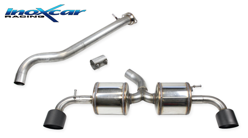 InoXcar CATBACK.TOYA.11.114CBLACK Toyota Yaris GR 1.6 Direct Central Pipe + Adapter + Rear With 2 Silencers With End Pipe Diam. 114 Racing Black Ceramic R+L 1 | ML Performance UK Car Parts