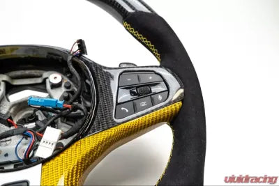 Vivid Racing VR-BMW-M850-STRWHL-YALC BMW M8 | M850i OEM Upgraded Steering Wheel Carbon Fiber, Alcantara, Yellow Stitching
