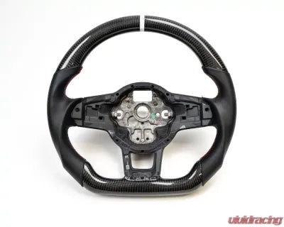 Vivid Racing VR-VWMK7R-STR-WHL-SLTHR Volkswagen GTI | Golf R | Jetta GLI OEM Upgraded Steering Wheel 2014-2019 Carbon Fiber, Smooth Leather Grips