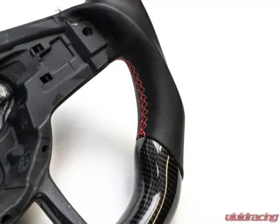 Vivid Racing VR-VWMK7R-STR-WHL-SLTHR Volkswagen GTI | Golf R | Jetta GLI OEM Upgraded Steering Wheel 2014-2019 Carbon Fiber, Smooth Leather Grips