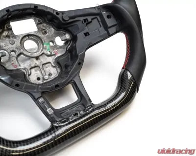 Vivid Racing VR-VWMK7R-STR-WHL-SLTHR Volkswagen GTI | Golf R | Jetta GLI OEM Upgraded Steering Wheel 2014-2019 Carbon Fiber, Smooth Leather Grips