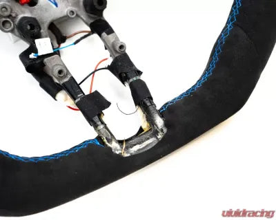 Vivid Racing VR-992-TAY-STRWHL-BALC Porsche 992 | Taycan OEM Upgraded Steering Wheel Alcantara Blue Stripe and Stitching