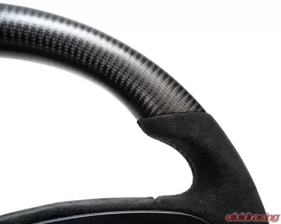 Vivid Racing VR-TESLA-PLY-STRWHL-MALC Tesla Model S Plaid | Model X Plaid OEM Yoke Delete Upgraded Steering Wheel Carbon Fiber Alcantara Grips