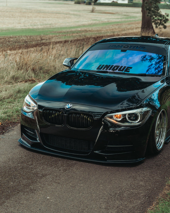 Zaero ZA-F2X-PRE-LCI-FS BMW 1 SERIES M SPORT PRE-LCI F20 EVO-1 GLOSS BLACK FRONT SPLITTER LIP