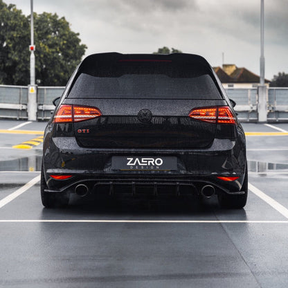 Zaero ZA-GOLF-7-GTI-DF VW GOLF GTI MK7 EVO-1 GLOSS BLACK REAR DIFFUSER