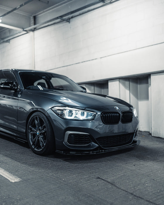 Zaero ZA-F2X-LCI-FS BMW 1 SERIES M SPORT LCI F20 F21 EVO-1 GLOSS BLACK FRONT SPLITTER