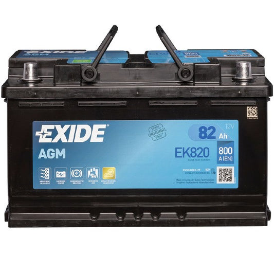 Exide 110 AGM Car Battery 82AH AGM800 EK820