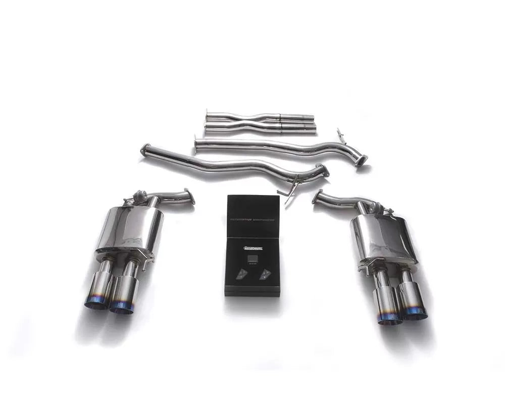 Valvetronic Exhaust System Ford Mustang GT 5.0L Convertible MK6 2018+ with Blue Coated Tips | ML Performance Car Parts