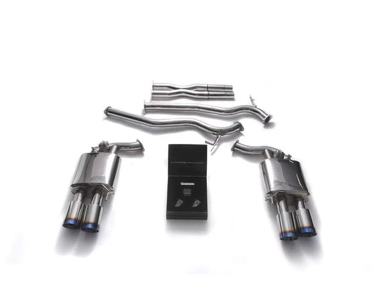 Valvetronic Exhaust System Ford Mustang GT 5.0L Convertible MK6 2018+ with Blue Coated Tips | ML Performance Car Parts