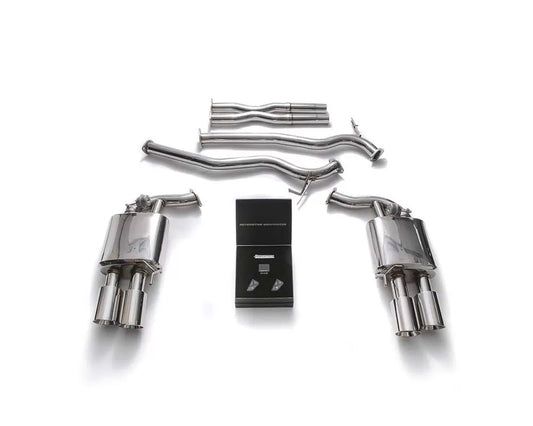 Valvetronic Exhaust System Ford Mustang GT 5.0L Convertible MK6 2018+ with Chrome Silver Tips | ML Performance Car Parts