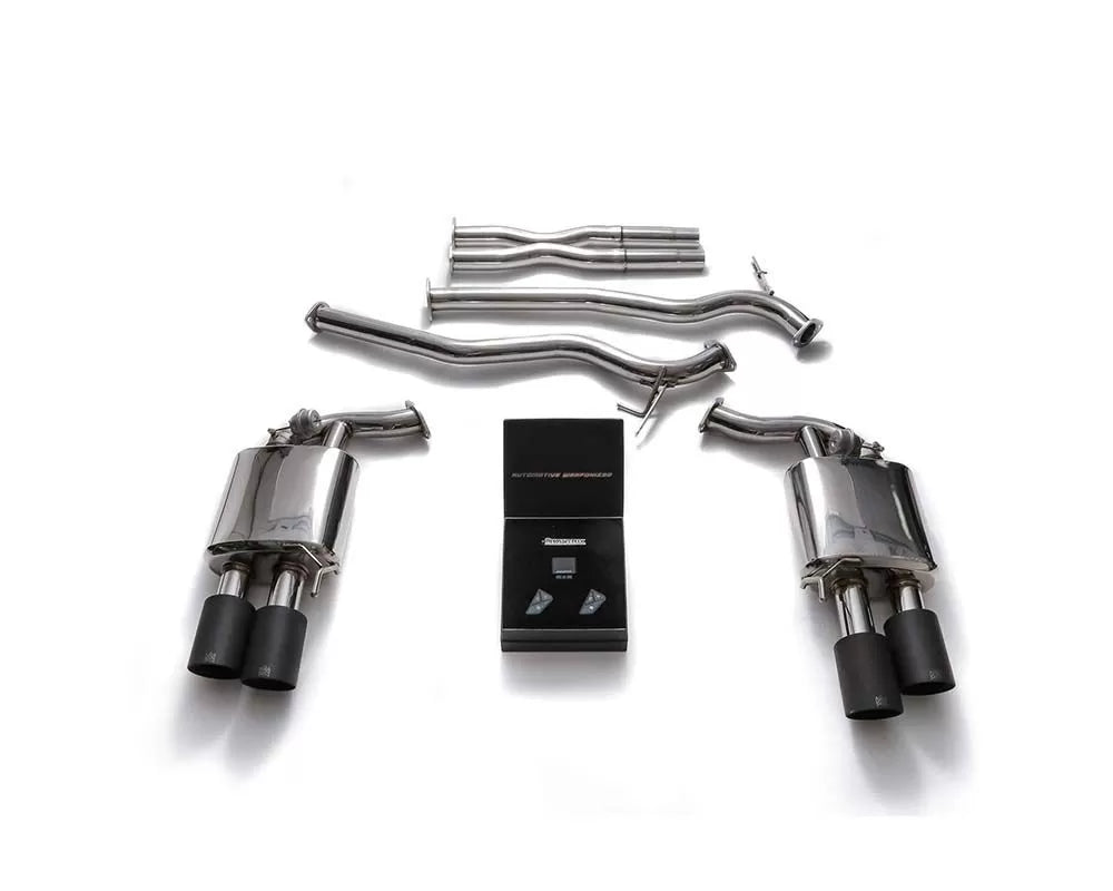 Valvetronic Exhaust System Ford Mustang GT 5.0L Convertible MK6 2018+ with Matte Black Tips | ML Performance Car Parts