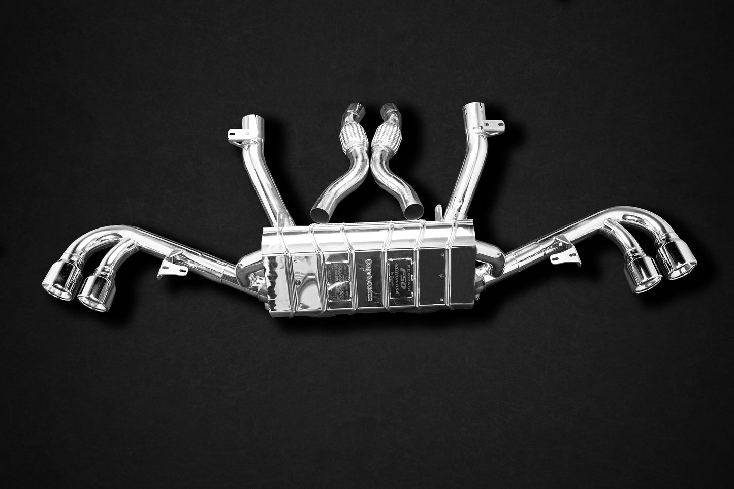 Capristo 02FE06503001 Ferrari F50 Full Exhaust with Headers, Cat Delete, and X-Pipe Muffler (incl. Remote Kit) 
