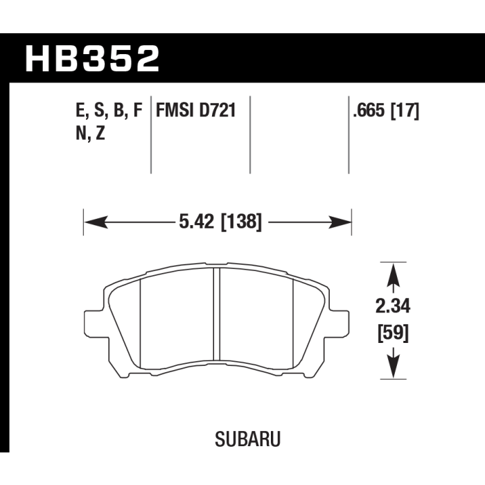 EBC HB352B.665 Hawk HPS 5.0 Brake Pads Front