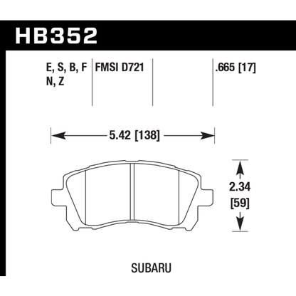 EBC HB352B.665 Hawk HPS 5.0 Brake Pads Front