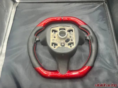 Vivid Racing VR-SW-145-CL Porsche 987.2 | 997.2 | 981 | 991 | Cayenne | Panamera PDK Buttons OEM Upgraded Red Carbon Black Pref Grips Steering Wheel