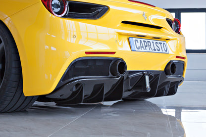 Capristo 03FE08710028LM Ferrari 488 Carbon End Pipe Shells (Matte) 
