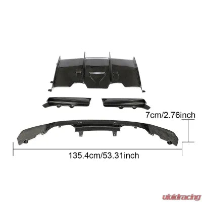 Vivid Racing VR-M3M4-F80F82F83-612 VR Aero Carbon Fiber Rear Diffuser V2 BMW M3 | M4 | F80 | F82 | F83