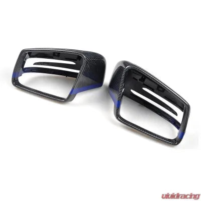 Vivid Racing VR-BENZ-614 VR Aero Carbon Fiber Mirror Cap with Blue Trim Mercedes W204 W212 W218 W176 W207