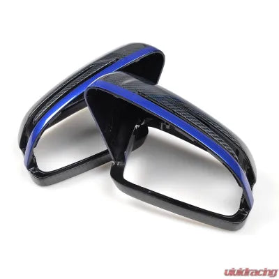 Vivid Racing VR-BENZ-614 VR Aero Carbon Fiber Mirror Cap with Blue Trim Mercedes W204 W212 W218 W176 W207