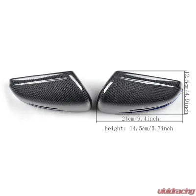 Vivid Racing VR-BENZ-614 VR Aero Carbon Fiber Mirror Cap with Blue Trim Mercedes W204 W212 W218 W176 W207
