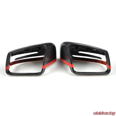 Vivid Racing VR-BENZ-605 VR Aero Carbon Fiber Mirror Cap with Red Trim Mercedes W204 W212 W218 W176 W207