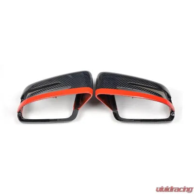 Vivid Racing VR-BENZ-605 VR Aero Carbon Fiber Mirror Cap with Red Trim Mercedes W204 W212 W218 W176 W207