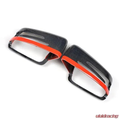 Vivid Racing VR-BENZ-605 VR Aero Carbon Fiber Mirror Cap with Red Trim Mercedes W204 W212 W218 W176 W207