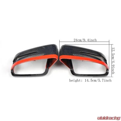 Vivid Racing VR-BENZ-605 VR Aero Carbon Fiber Mirror Cap with Red Trim Mercedes W204 W212 W218 W176 W207