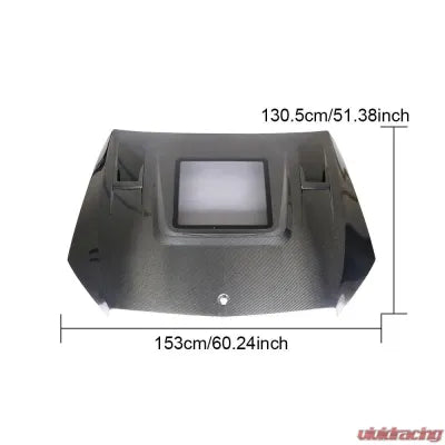 Vivid Racing VR-C43-626 VR Aero Carbon Fiber Hood with Clear Engine Center Mercedes C43 AMG Coupe W205 2015-2019