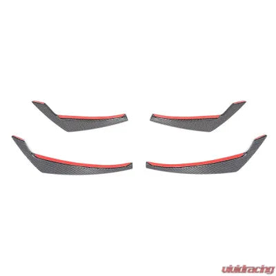 Vivid Racing VR-A4-600 VR Aero Carbon Fiber Front Bumper Canards Audi A4 B9 Base Sedan 2017-2020