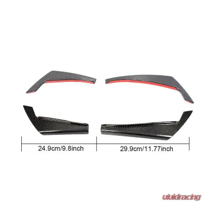Vivid Racing VR-A4-600 VR Aero Carbon Fiber Front Bumper Canards Audi A4 B9 Base Sedan 2017-2020