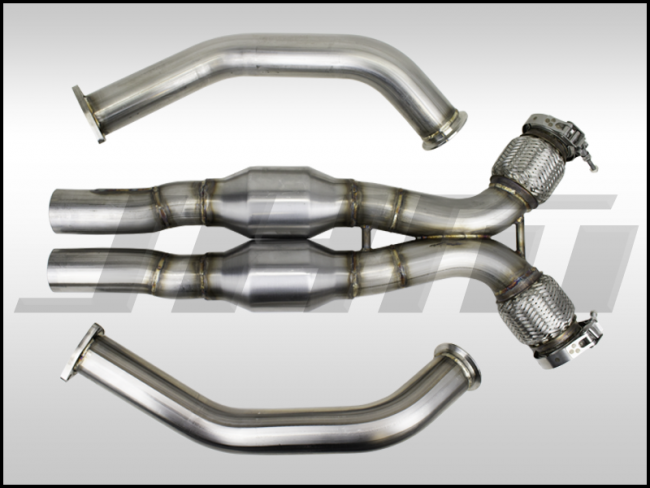 JHM Audi B8 C7 3.0T High-Flow Cat Downpipes with X-Pipe and Integrated Baffle System (Inc. A6, A7, S4 & SQ5)