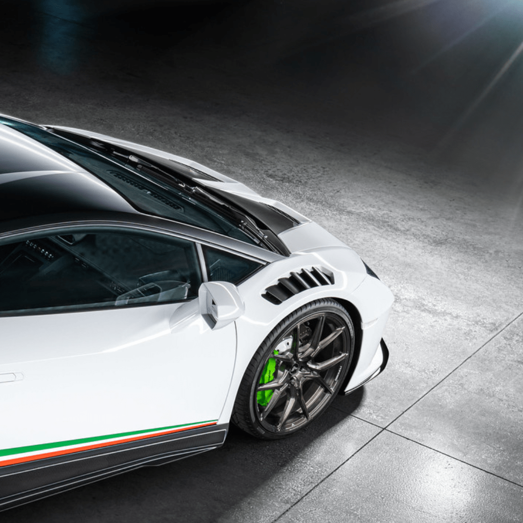 Vorsteiner 0940LOV Lamborghini Huracan Novara Edizione Aero Front Fenders w/Integrated Vents and Splash Shields (2x2 Gloss Carbon) | ML Performance