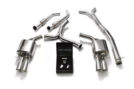 Valvetronic Exhaust System for Brabus Diffuser Mercedes-Benz AMG W205 C43 with Chrome Silver Tips | ML Performance Car Parts