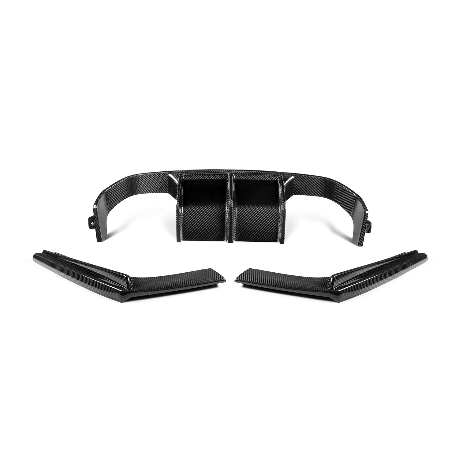 MHCP-F80F82-CF-RD002 BMW M3/M4 Aggressive 3 PIECE Rear Diffuser Gloss Pre Preg Carbon Fibre (F80/F82/F83) | ML Performance Car Parts