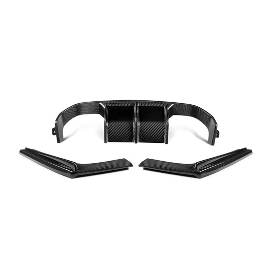 MHCP-F80F82-CF-RD002 BMW M3/M4 Aggressive 3 PIECE Rear Diffuser Gloss Pre Preg Carbon Fibre (F80/F82/F83) | ML Performance Car Parts