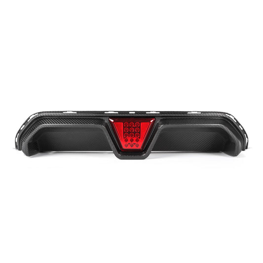 MHCP-F90LCI-CF-RD002 BMW M5 LCI CS Style Rear Diffuser With LED In Pre Preg Gloss Carbon Fibre (F90) | ML Performance Car Parts