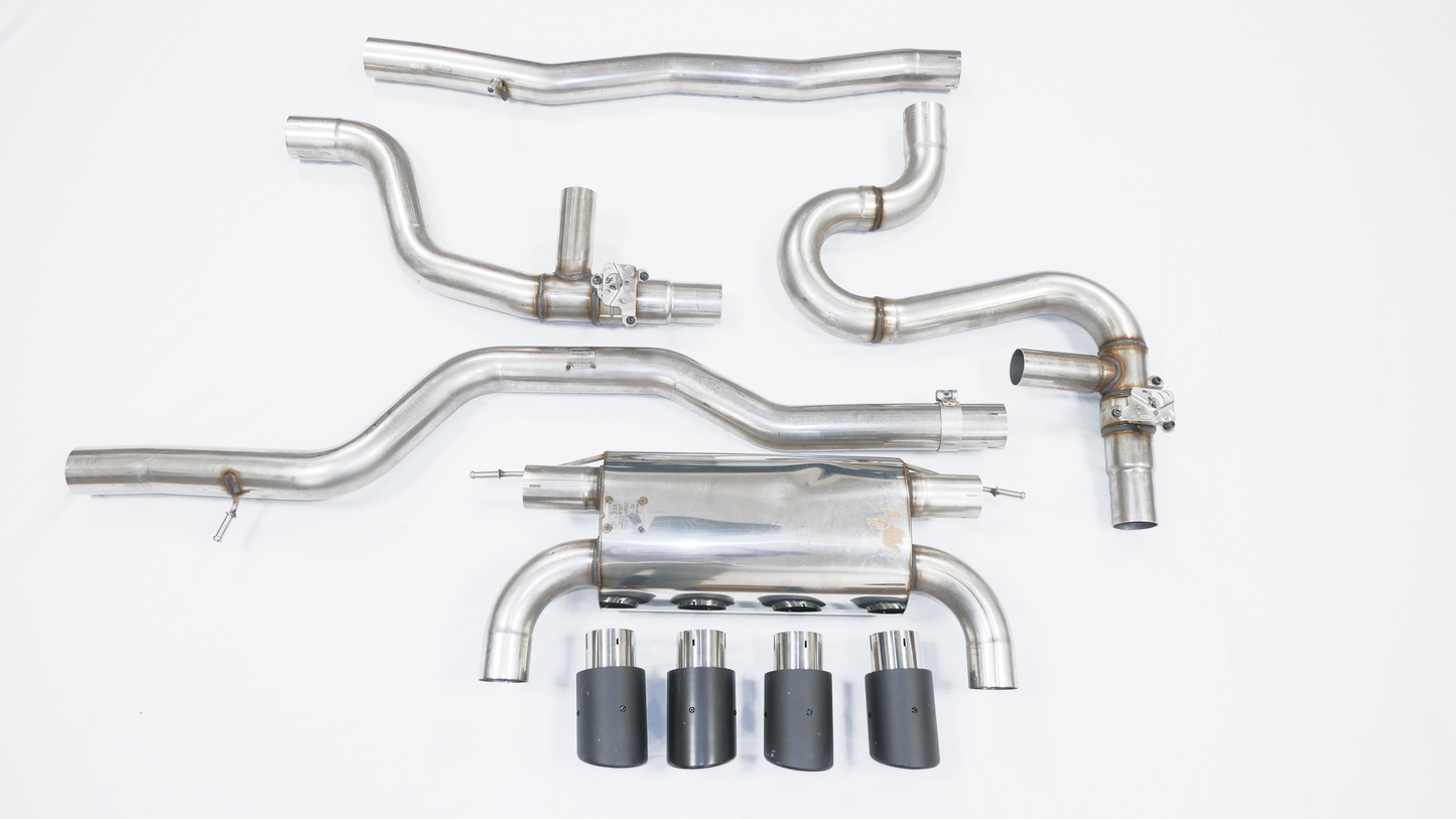 MillTek BMW F87 M2 Competition Equal Length GPF/OPF Back Exhaust System with slightly damaged Carbon Tailpipes