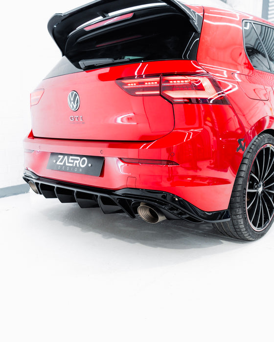 Zaero ZA-GOLF-8-CS-DF VW GOLF GTI CLUBSPORT MK8 EVO-1 GLOSS BLACK REAR DIFFUSER
