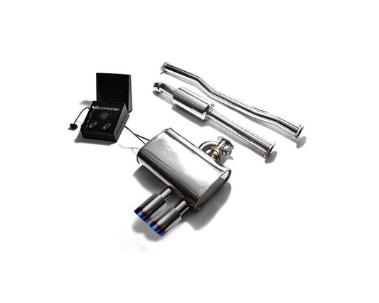 Stainless Steel Valvetronic Exhaust System Mini Cooper S F56 F57 2019+ with Blue Coated Tips | ML Performance Car Parts