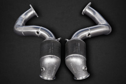 Capristo 02AM05003009 Aston Martin Vantage V12 (AE31) 100 Cell Sports Cat Downpipes (with Heat Blankets) 