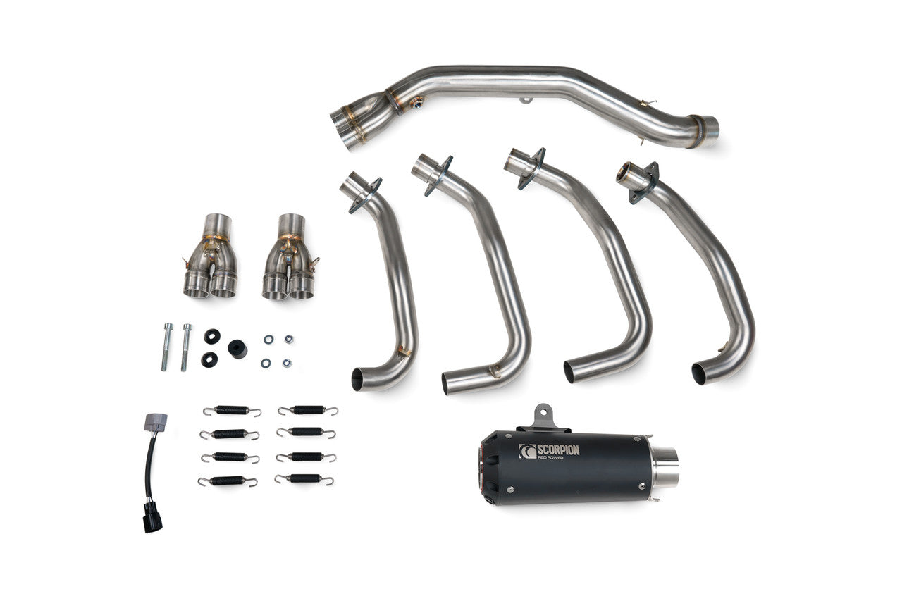 Scorpion PKA146SYSBCER Red Power Full System Ceramic Black Sleeve ZX-4RR - 2023