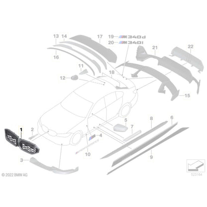 Genuine BMW 51719632871 G20/G21 LCI Carbon Grille