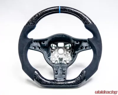 Vivid Racing VR-PORS-9972-PDK2-STRWHL Porsche 991 | 981 | Panamera PDK Paddle OEM Steering Wheel Forged Carbon Fiber Alcantara Blue Stripe