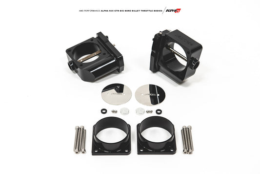 AMS ALP.07.08.0006-4 CNC BIG BORE THROTTLE BODY SET NISSAN R35 GT-R (WITH VIBRANT HD FLANGES)