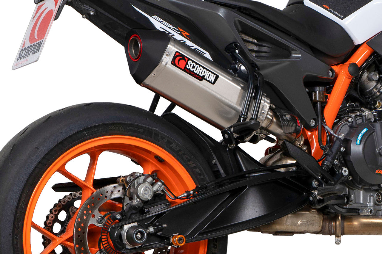 Scorpion RKT95SEO Serket Parallel Slip-on Brushed Stainless Steel Sleeve 790 Duke - 2023